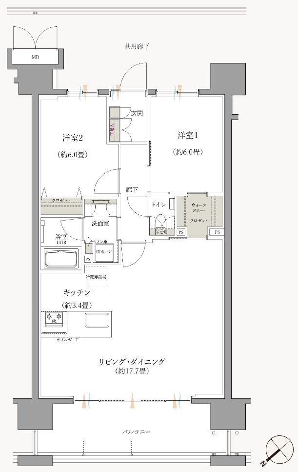 ブランシエラ那覇開南プレミスト 間取り D type PLANSELECT1