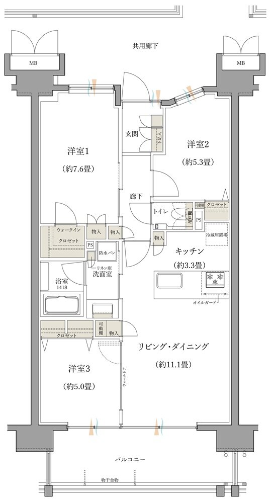 ブランシエラ那覇開南プレミスト 間取り B2 type