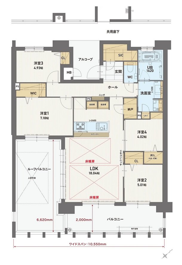 グランドキャッスル戸畑 STA. 間取り H type