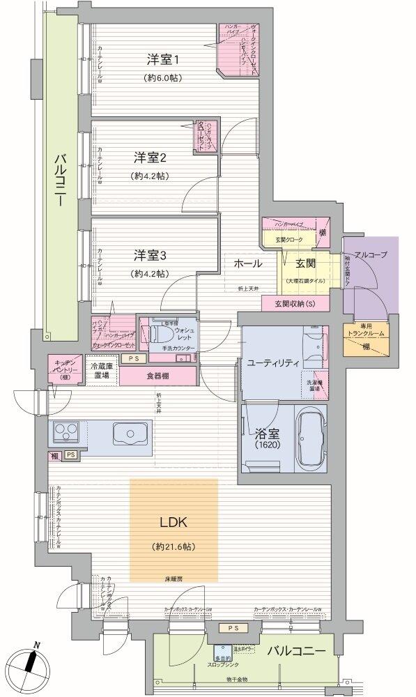 グランファーレ真駒内グランフォレスト 間取り A type