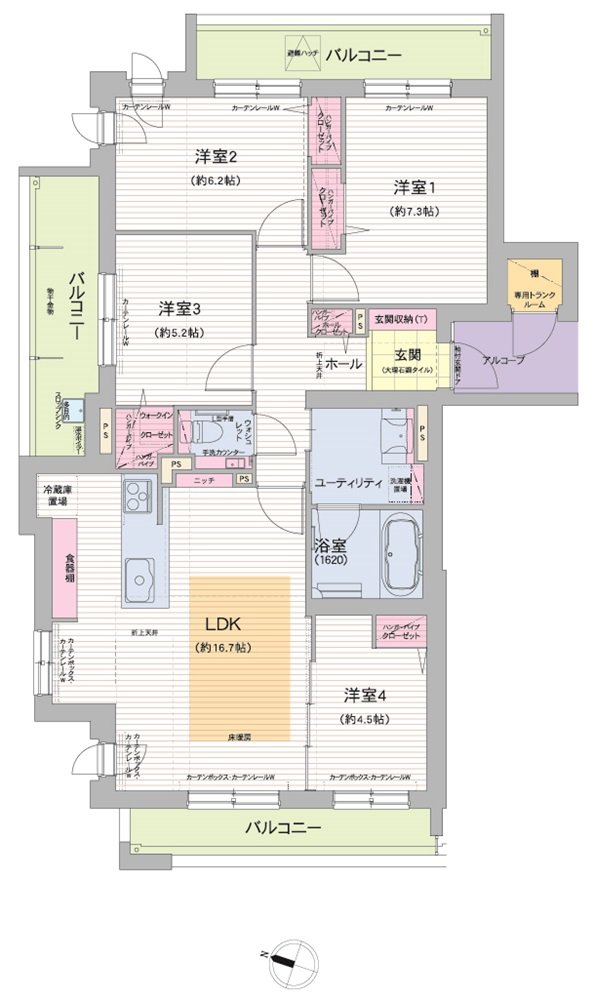 グランファーレ真駒内グランフォレスト 間取り J type
