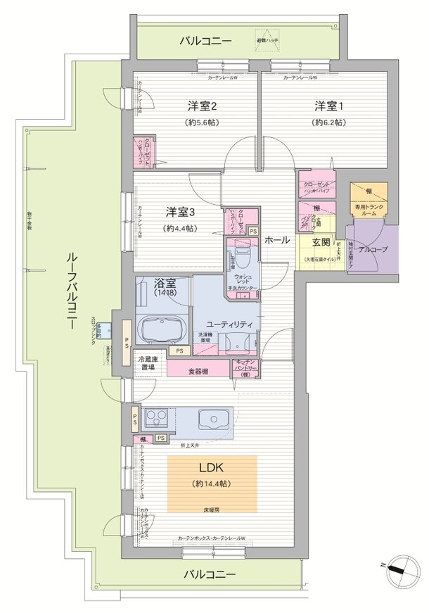 グランファーレ真駒内グランフォレスト 間取り L type