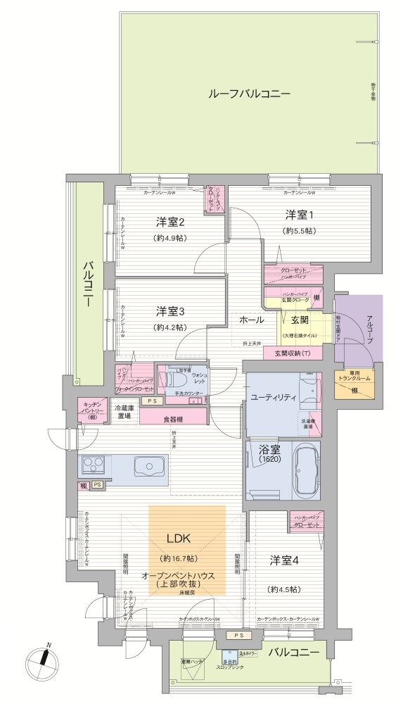 グランファーレ真駒内グランフォレスト 間取り M type