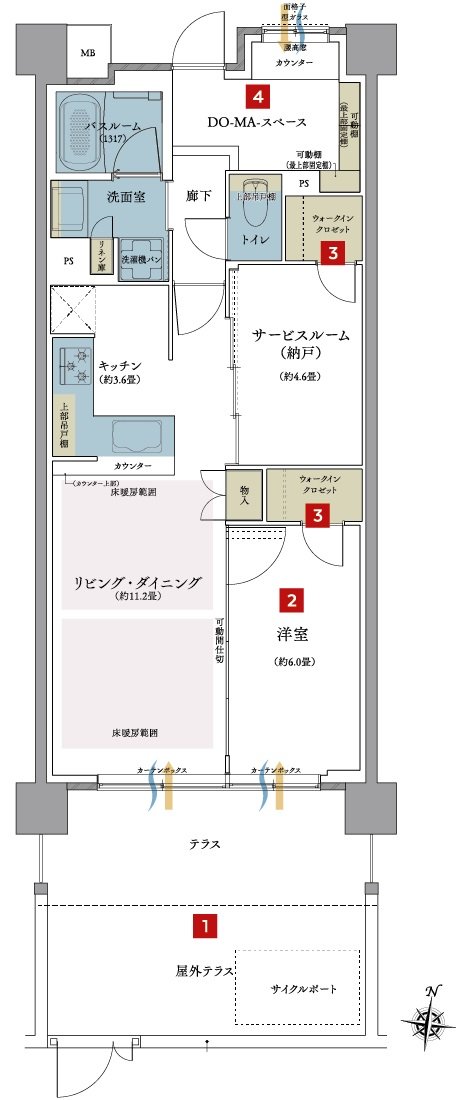 ザ・ライオンズ南塚口 間取り K1 type