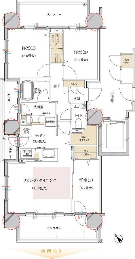 ブランズ豊平学園前 間取り A type