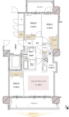 ブランズ豊平学園前 間取り B type