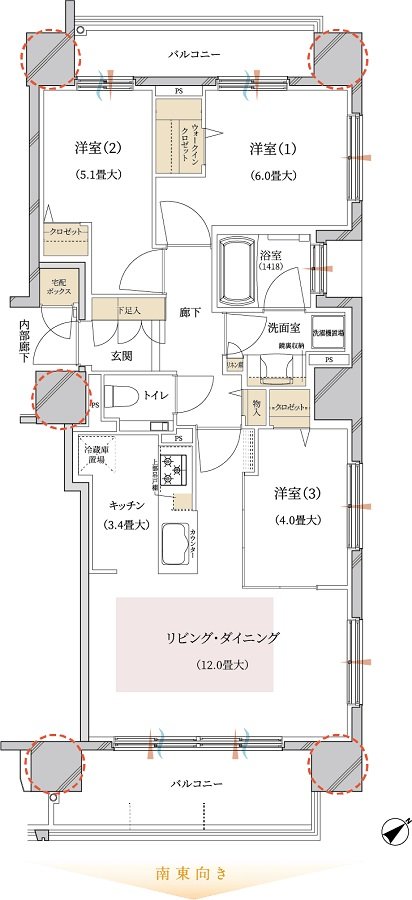 ブランズ豊平学園前 間取り F type