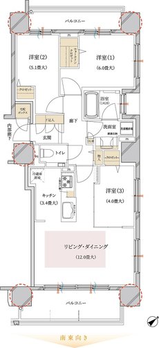 ブランズ豊平学園前 間取り F type