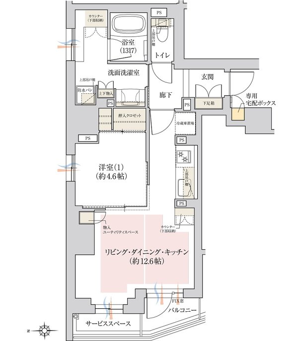 ジオ京都堀川三条 間取り J type