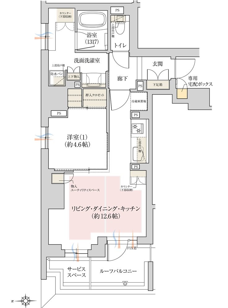 ジオ京都堀川三条 間取り Hr type