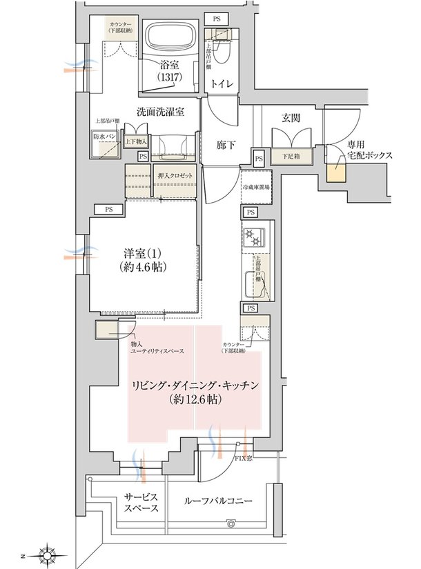 ジオ京都堀川三条 間取り Hr type