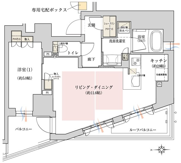 ジオ京都堀川三条 間取り Kr type