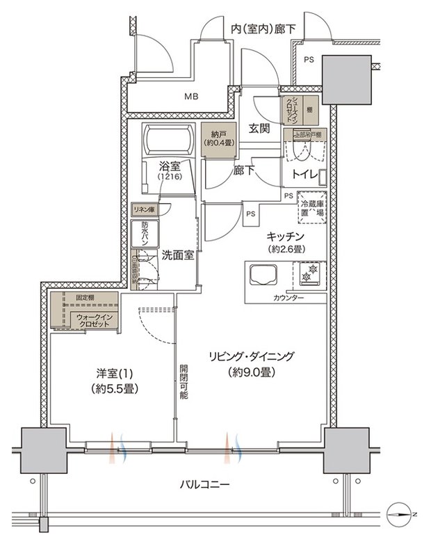 リビオタワー大分 間取り Gタイプ