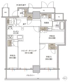 リビオタワー大分 間取り Bタイプ