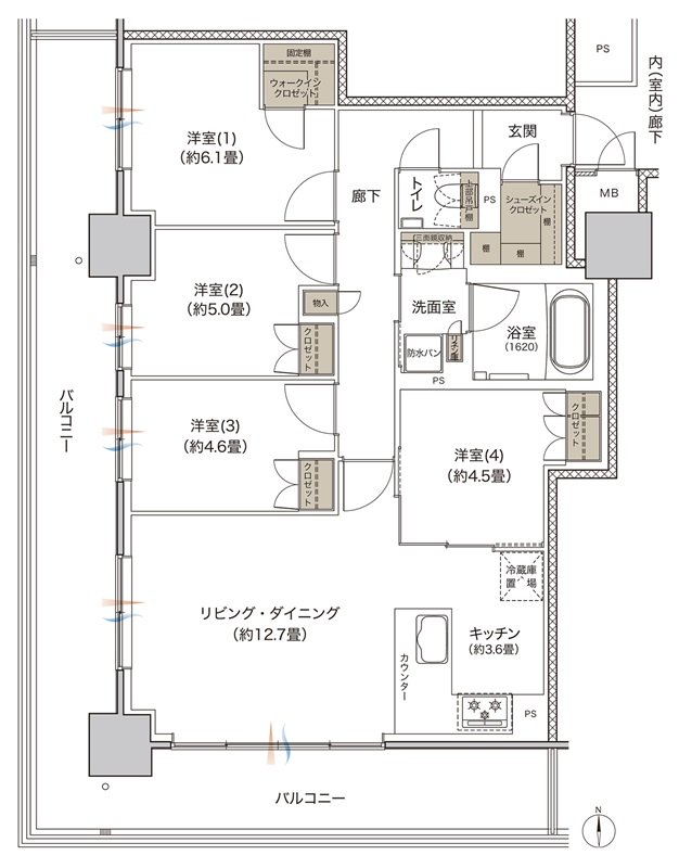 リビオタワー大分 間取り Cタイプ