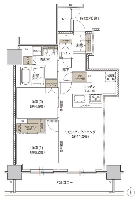 リビオタワー大分 間取り Eタイプ