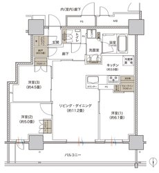 リビオタワー大分 間取り Kタイプ