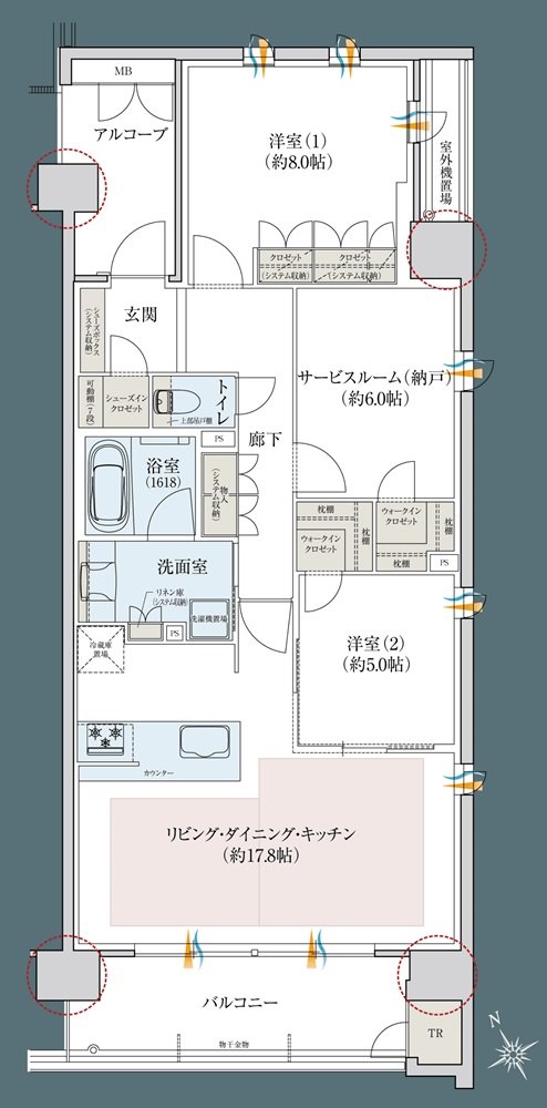 レ・ジェイドシティ千里藤白台 間取り W-L TYPE