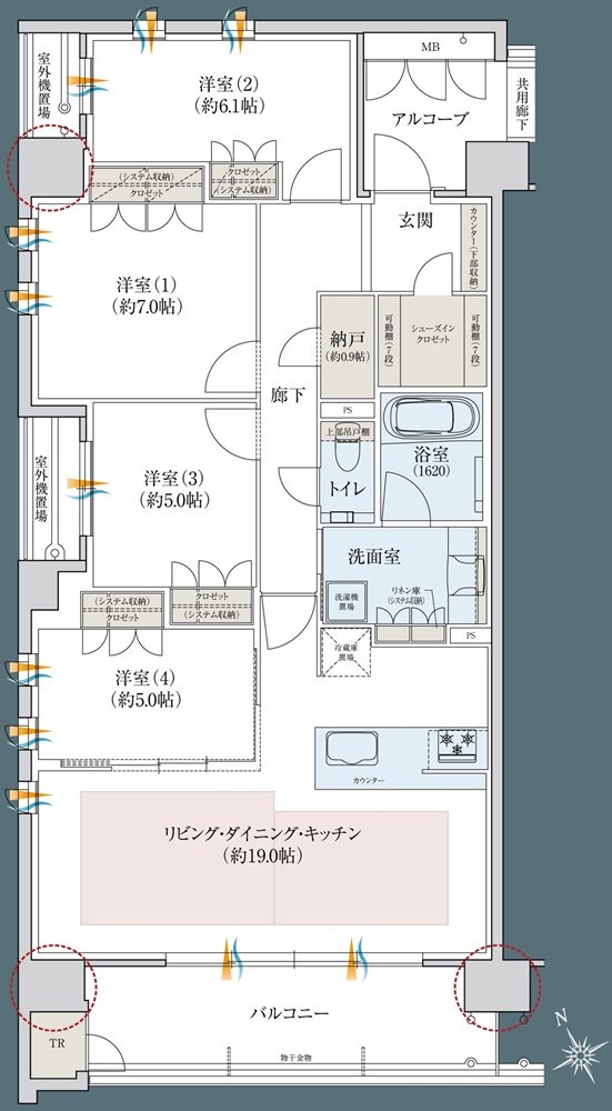 レ・ジェイドシティ千里藤白台 間取り W-A TYPE
