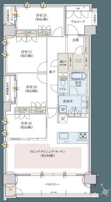レ・ジェイドシティ千里藤白台 間取り W-A TYPE