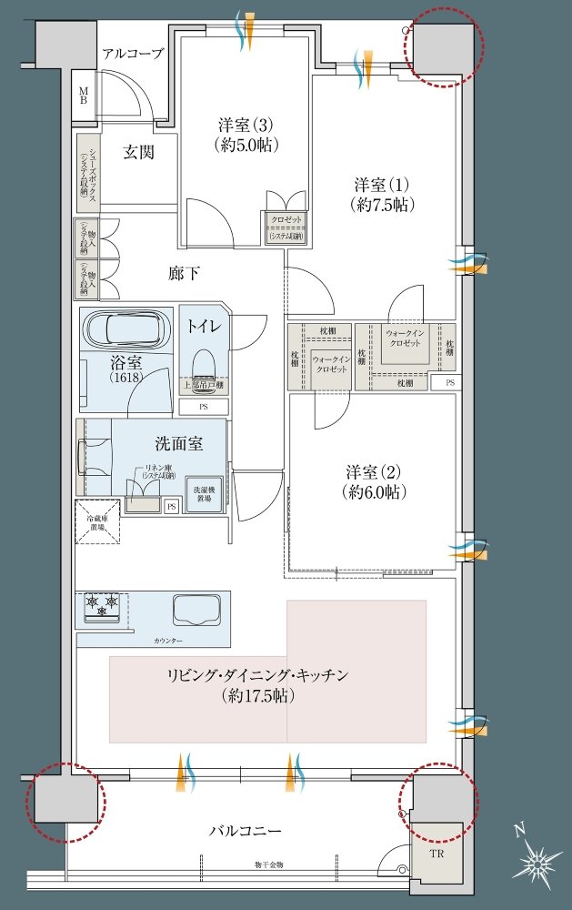 レ・ジェイドシティ千里藤白台 間取り C-X TYPE