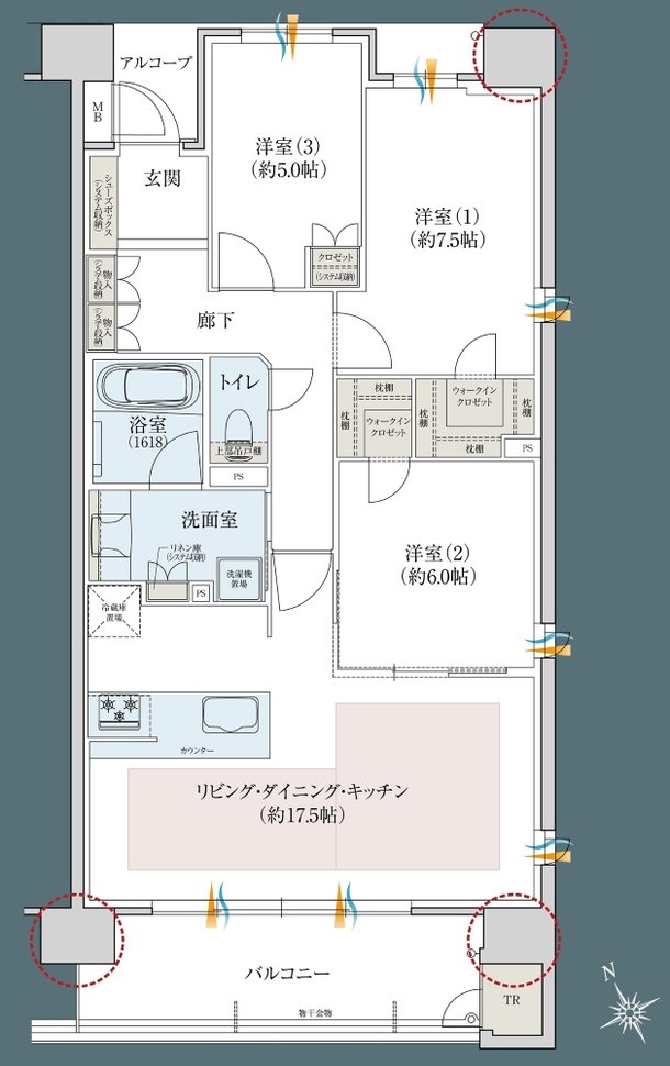 レ・ジェイドシティ千里藤白台 間取り C-X TYPE