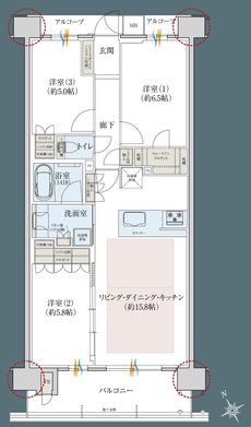 レ・ジェイドシティ千里藤白台 間取り W-G TYPE