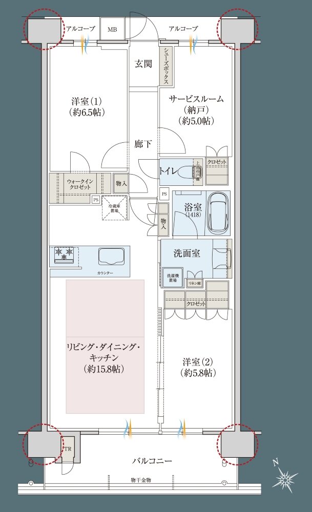 レ・ジェイドシティ千里藤白台 間取り C-I TYPE