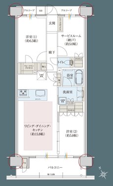 レ・ジェイドシティ千里藤白台 間取り C-I TYPE