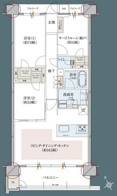 レ・ジェイドシティ千里藤白台 間取り W-K TYPE