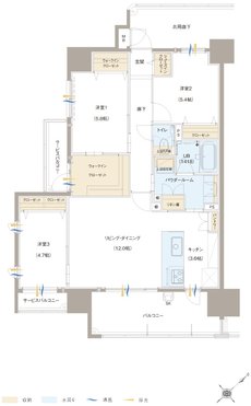 アーバンパレス博多グロウサイド 間取り A type（Menu3）