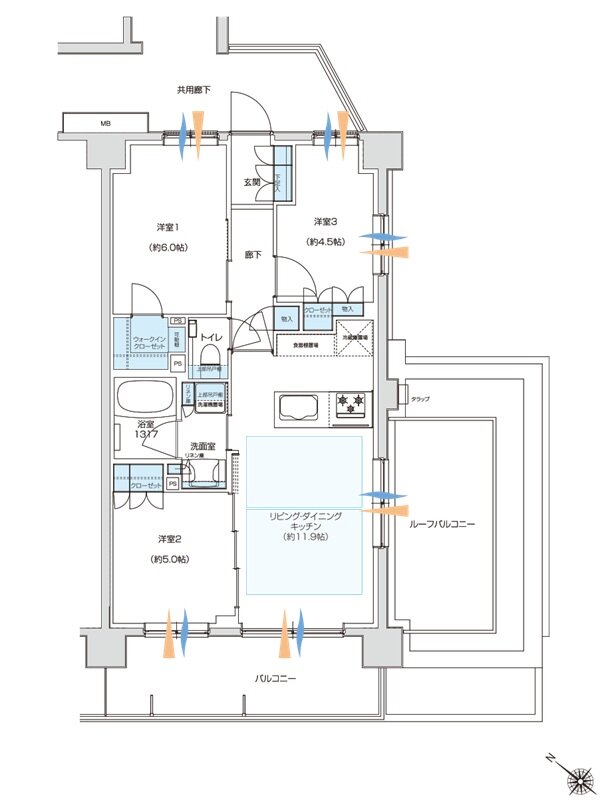 プレシス西八王子リバーサイド 間取り Brタイプ