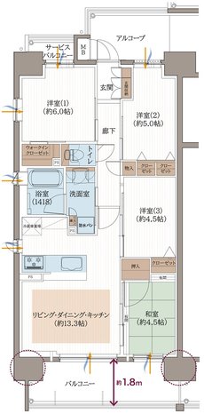 リベール東加古川駅前通り 間取り A type ［基本プラン］