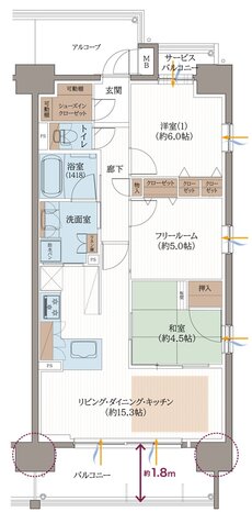 リベール東加古川駅前通り 間取り C-1type