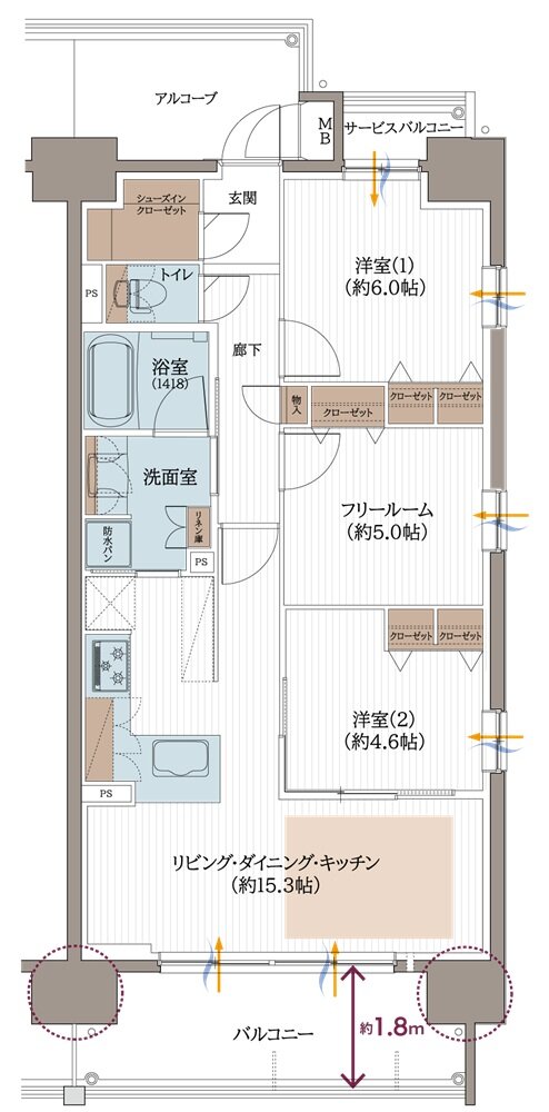 リベール東加古川駅前通り 間取り C-2type