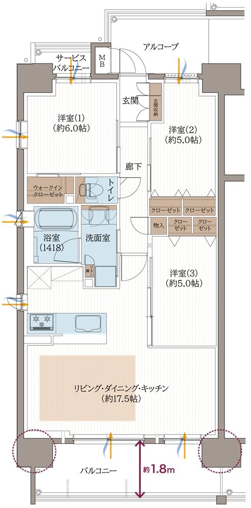 リベール東加古川駅前通り 間取り A-3type