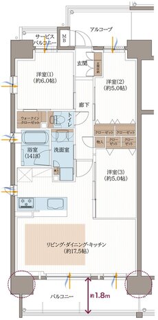 リベール東加古川駅前通り 間取り A-3type