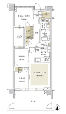 グランドメゾン武蔵小杉の杜 間取り D5Tタイプ【先着順販売住戸】