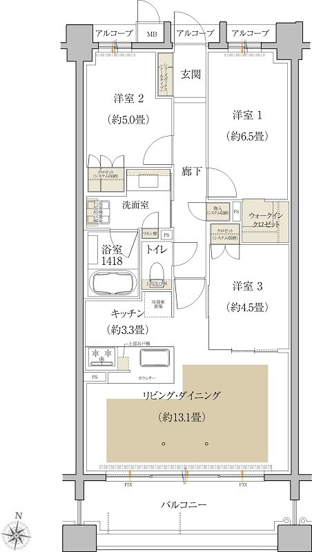 ローレルコート瑞穂汐路 間取り E type