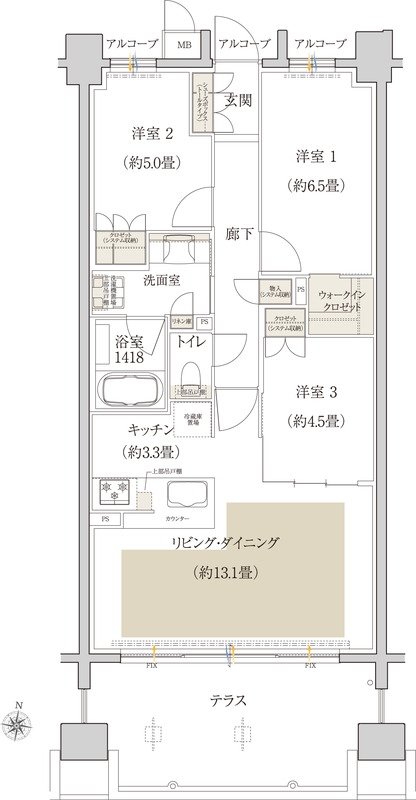 ローレルコート瑞穂汐路 間取り E type