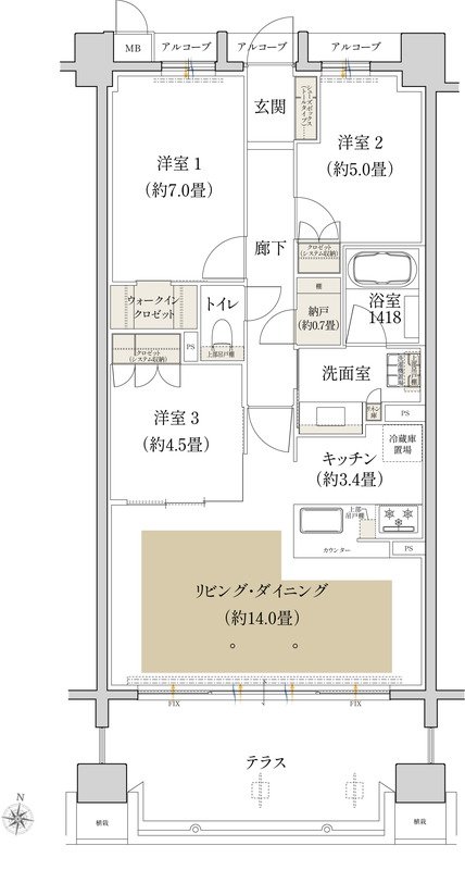 ローレルコート瑞穂汐路 間取り F type