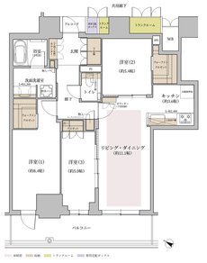 ジオタワー大阪十三 間取り EPタイプ（34～36階）