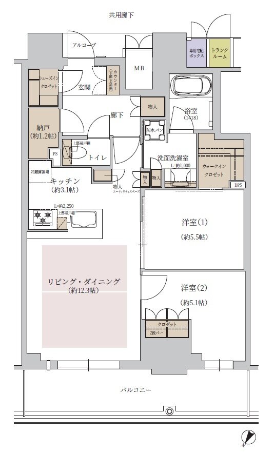 ジオタワー大阪十三 間取り SPタイプ（12階）