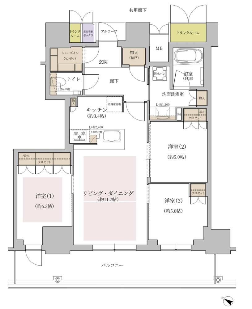 ジオタワー大阪十三 間取り EQ30タイプ(30階)