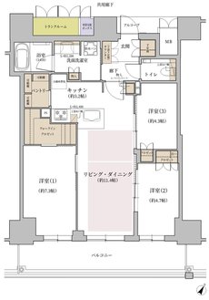 ジオタワー大阪十三 間取り EEタイプ（31階）