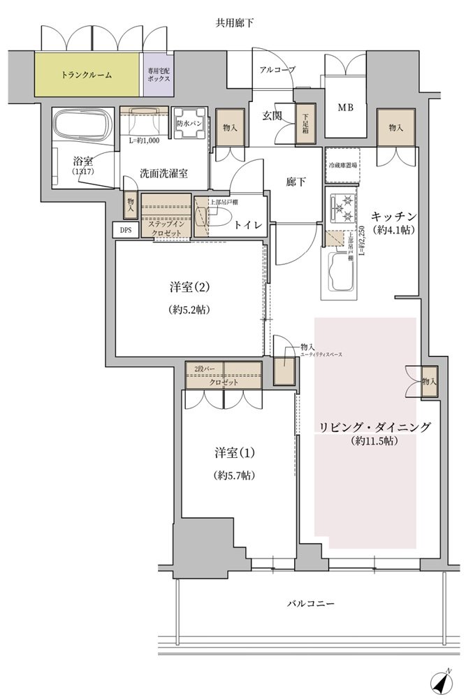ジオタワー大阪十三 間取り SDタイプ(13・14・20~23階)