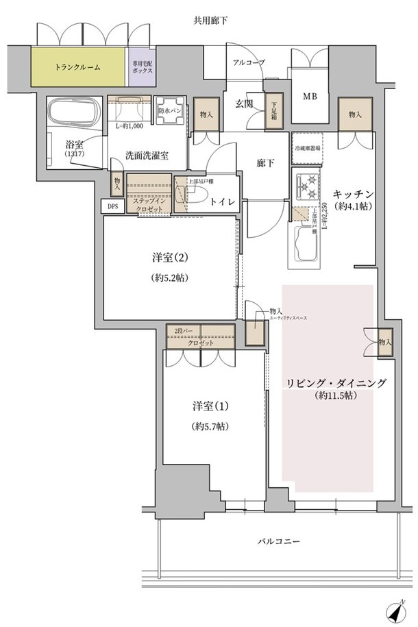 ジオタワー大阪十三 間取り SDタイプ（20～23階）