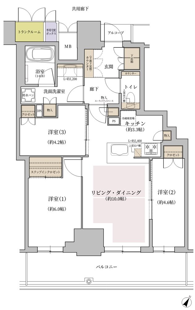 ジオタワー大阪十三 間取り SEタイプ(12・13階)