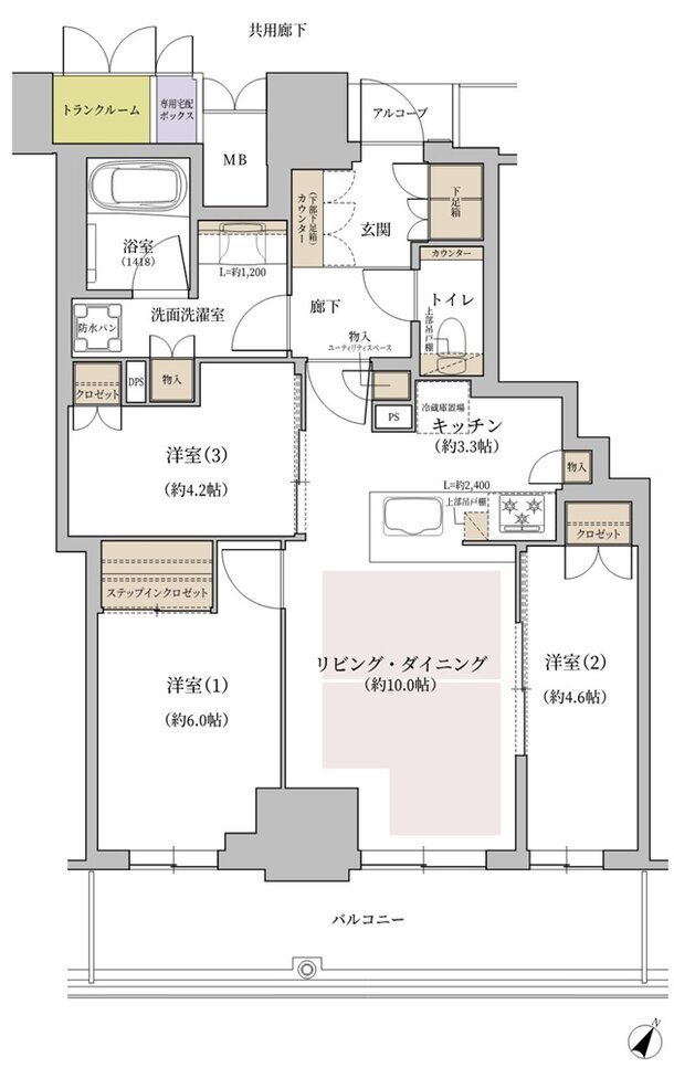 ジオタワー大阪十三 間取り SEタイプ(13階)