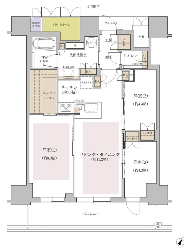 ジオタワー大阪十三 間取り EDタイプ(30階)